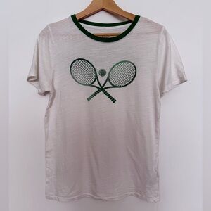 J.crew factory White and Green Tennis Graphic T-Shirt